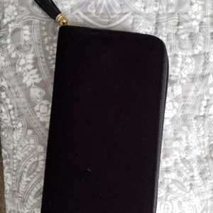 Black velvet wallet